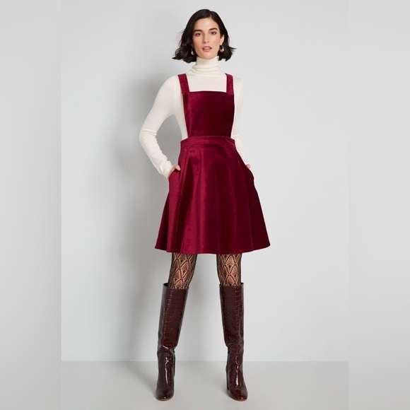 Modcloth Dresses & Skirts - Modcloth ModCloth Cupcake Consultant Velvet Red
